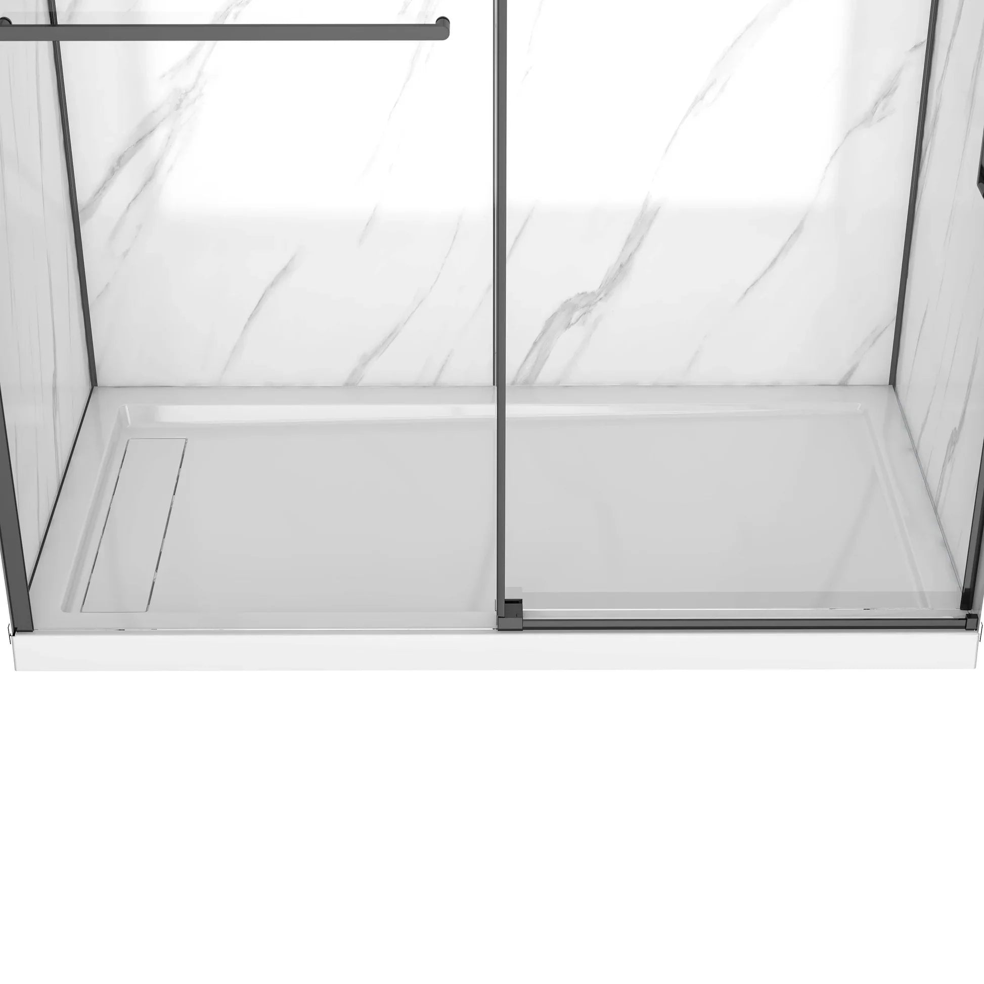 Alexandria Alcove Rectangular Black Shower Kit