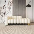 Modern Left Arm Channel Tufted Chaise Lounge
