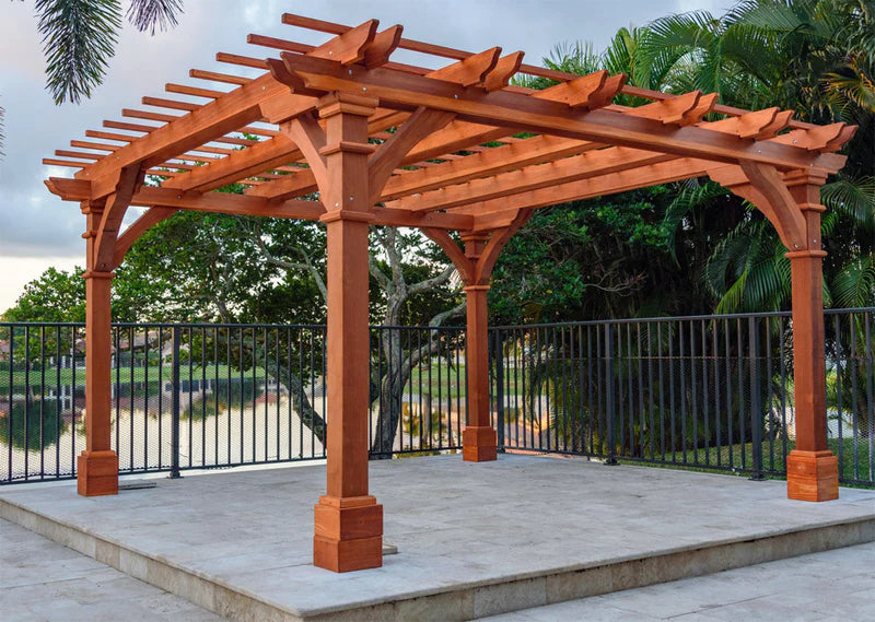 Outdoor Pacific Redwood Double Beam Pergola