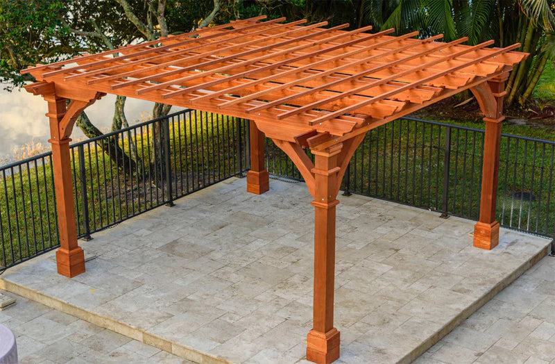 Outdoor Pacific Redwood Double Beam Pergola
