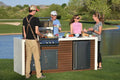 Outdoor Kitchen Island with Waterfall Edge – 32” Built-In Grill