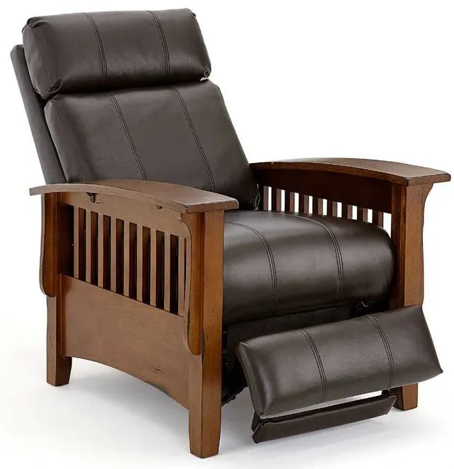 Tuscan Mission Recliner -Black Leather