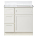 Offset Sink Bathroom Vanity in Off-White