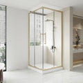 Brushed Gold Reversible Corner Sliding Shower Door