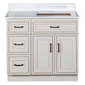 Offset Sink Bathroom Vanity in Pearl