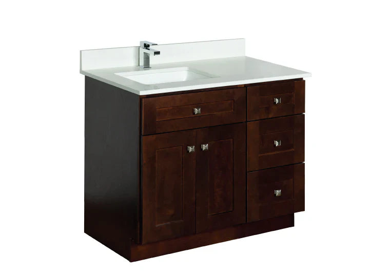 Offset Sink Bathroom Vanity in Java