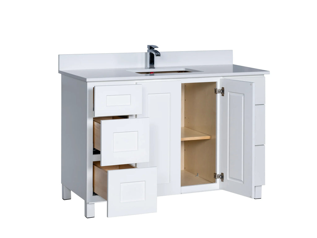 Bathroom Vanity in White Shaker with Legs