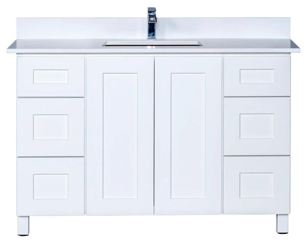 Bathroom Vanity in White Shaker with Legs