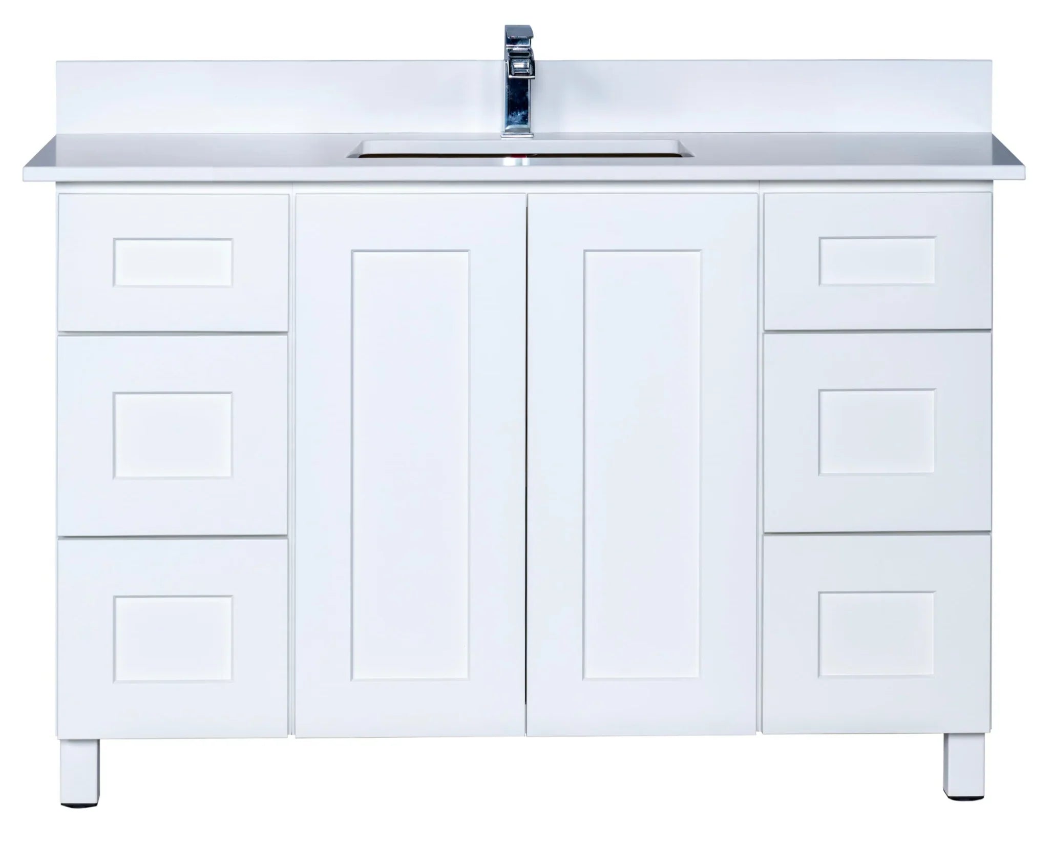 Bathroom Vanity in White Shaker with Legs