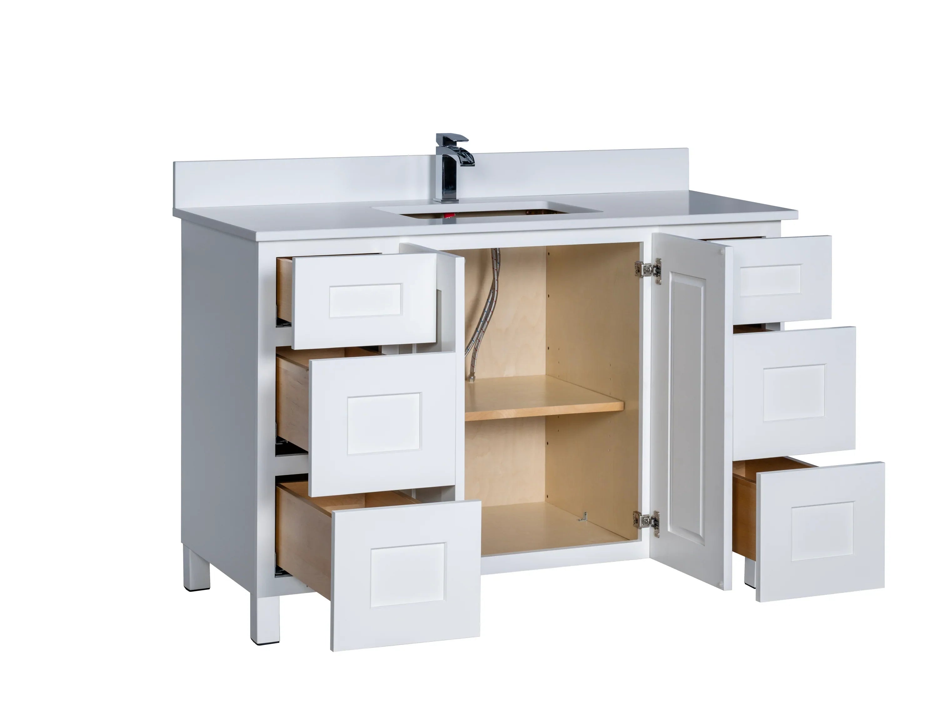 Bathroom Vanity in White Shaker with Legs