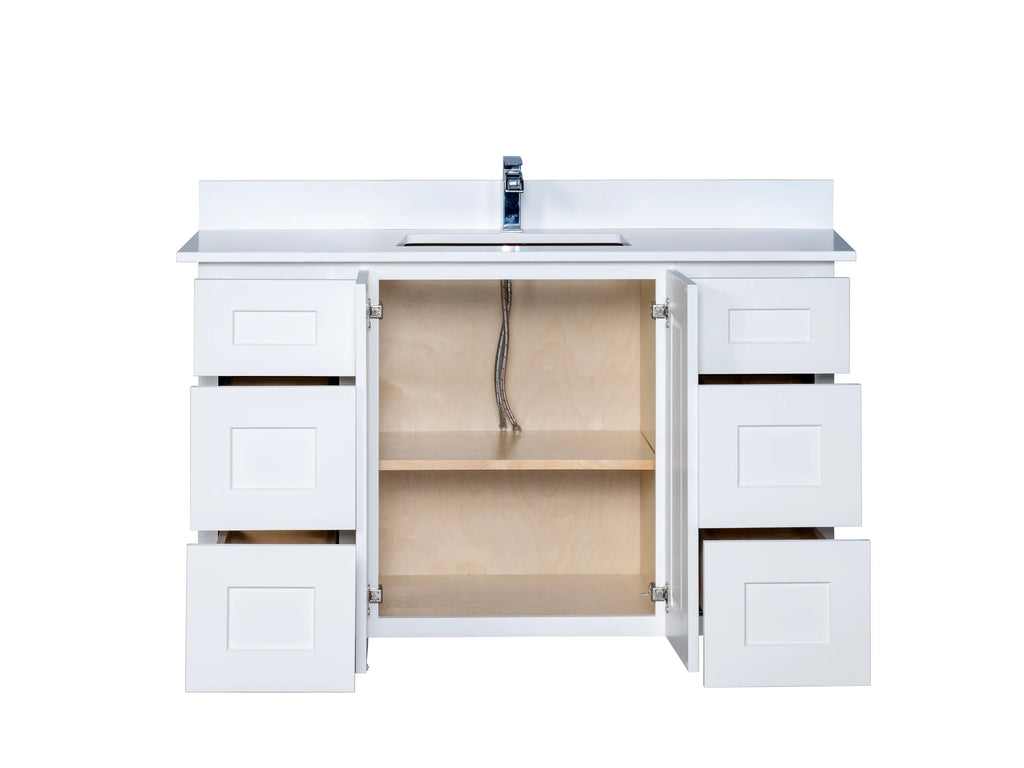 Bathroom Vanity in White Shaker with Legs