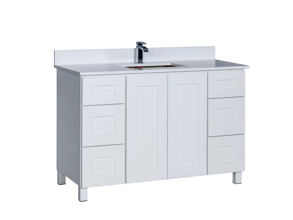 Bathroom Vanity in White Shaker with Legs