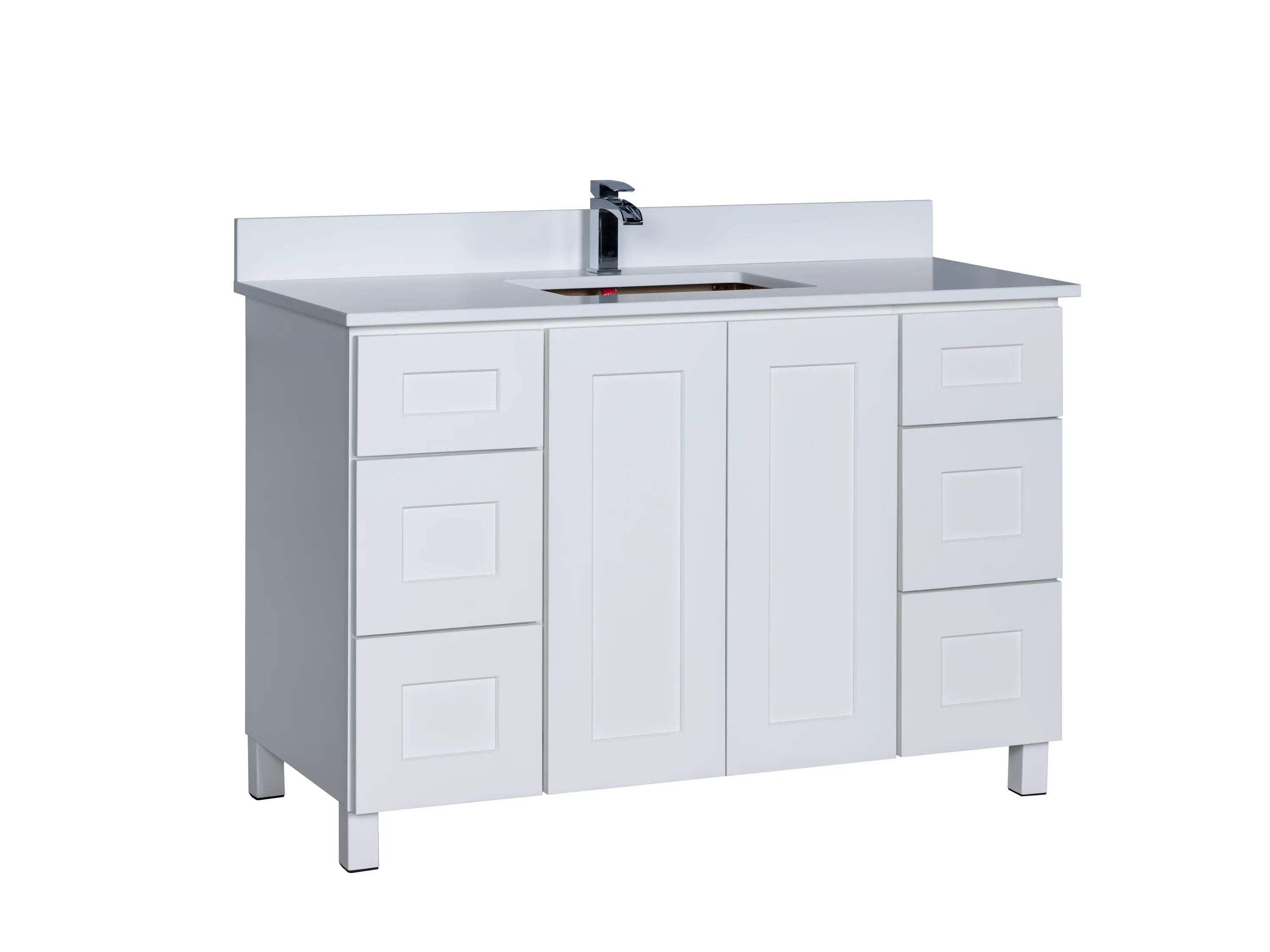 Bathroom Vanity in White Shaker with Legs