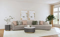 Greige Curved Sectional Sofa