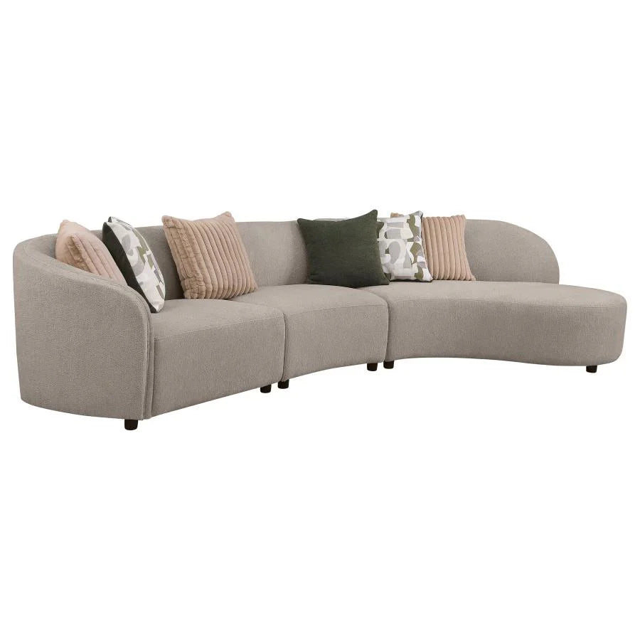 Greige Curved Sectional Sofa