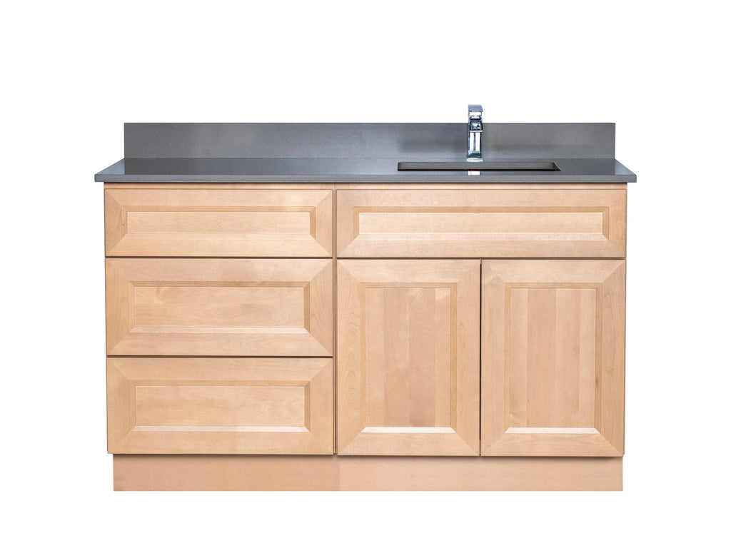 Offset Sink Bathroom Vanity in Timber