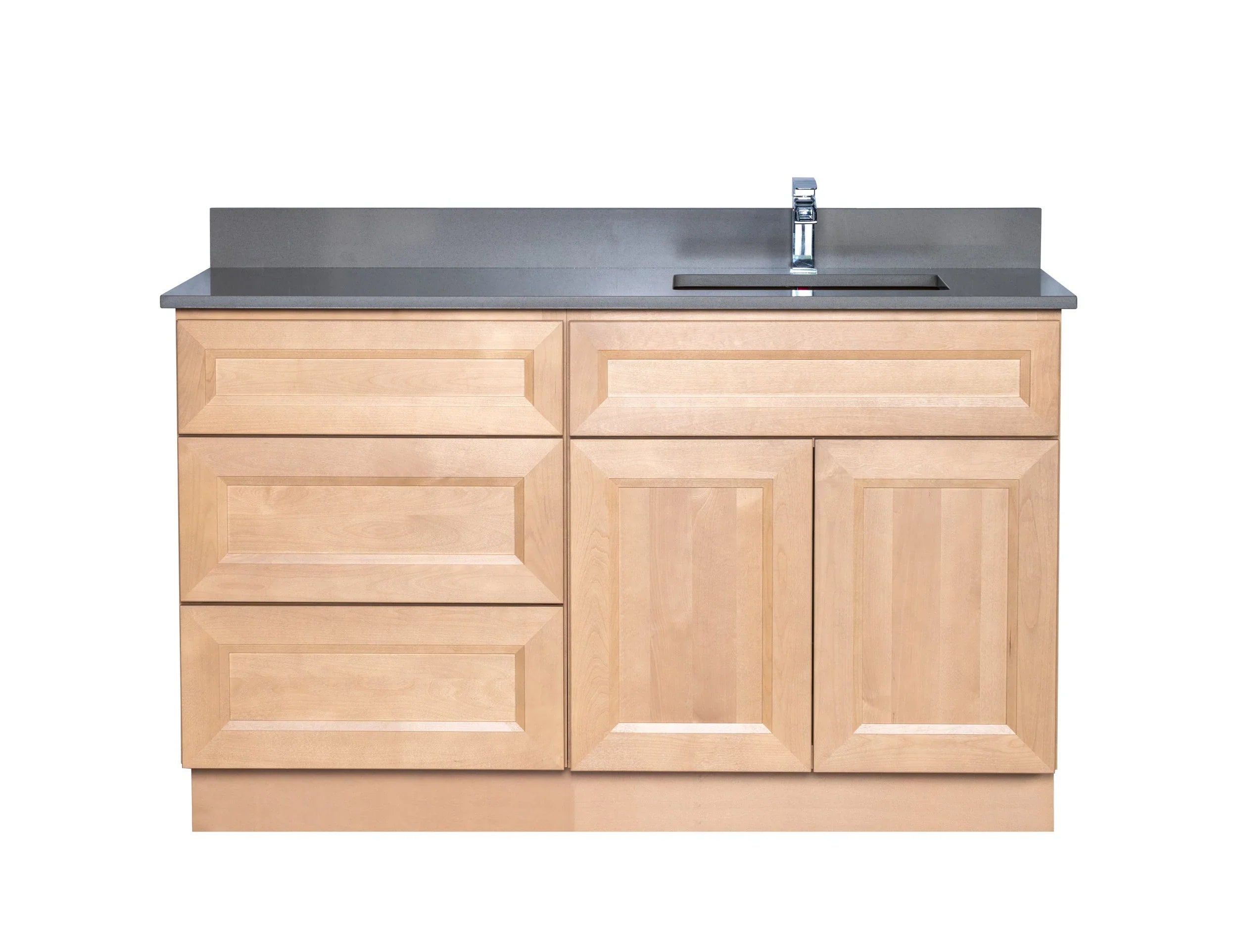 Offset Sink Bathroom Vanity in Timber