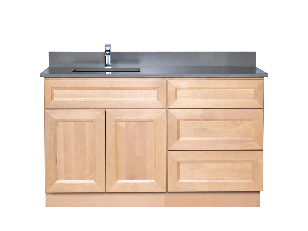 Offset Sink Bathroom Vanity in Timber