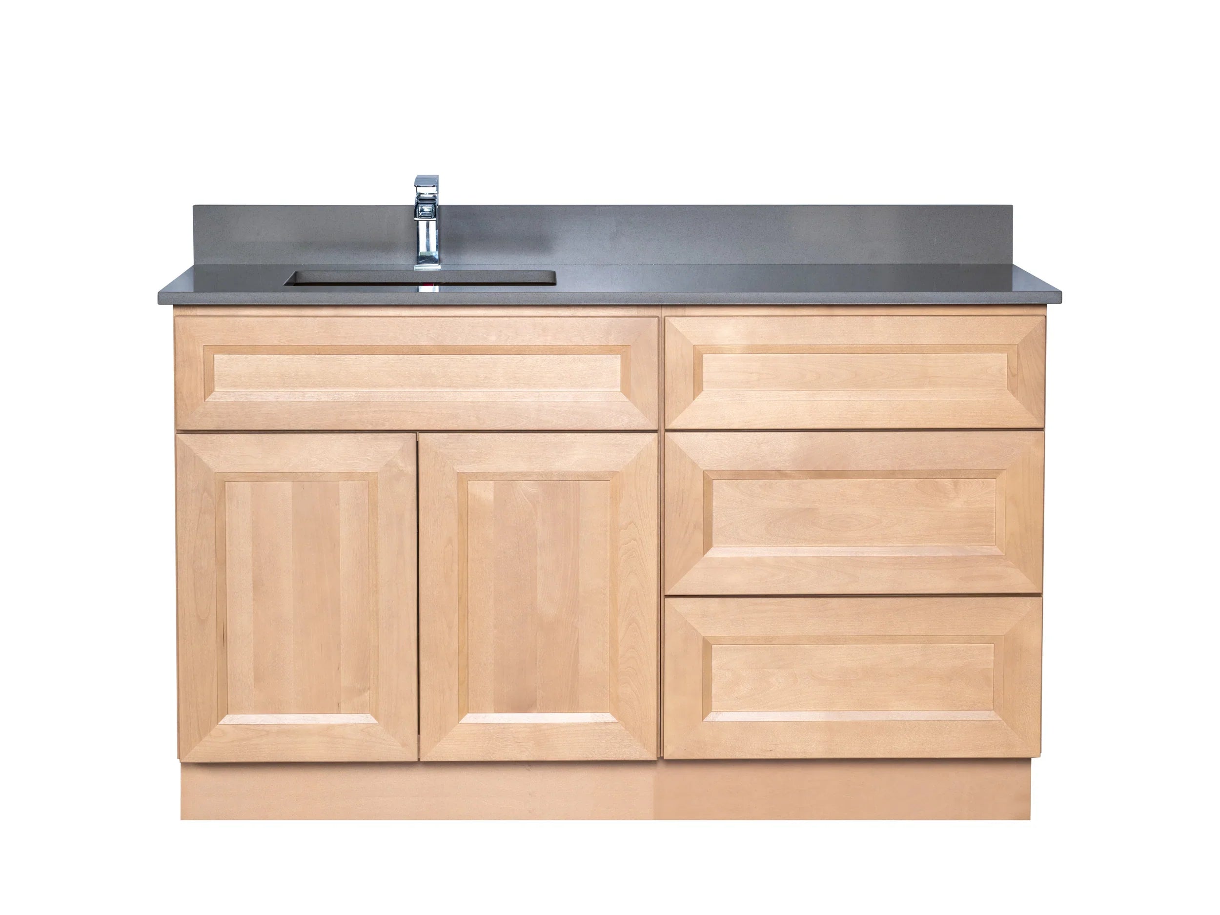 Offset Sink Bathroom Vanity in Timber