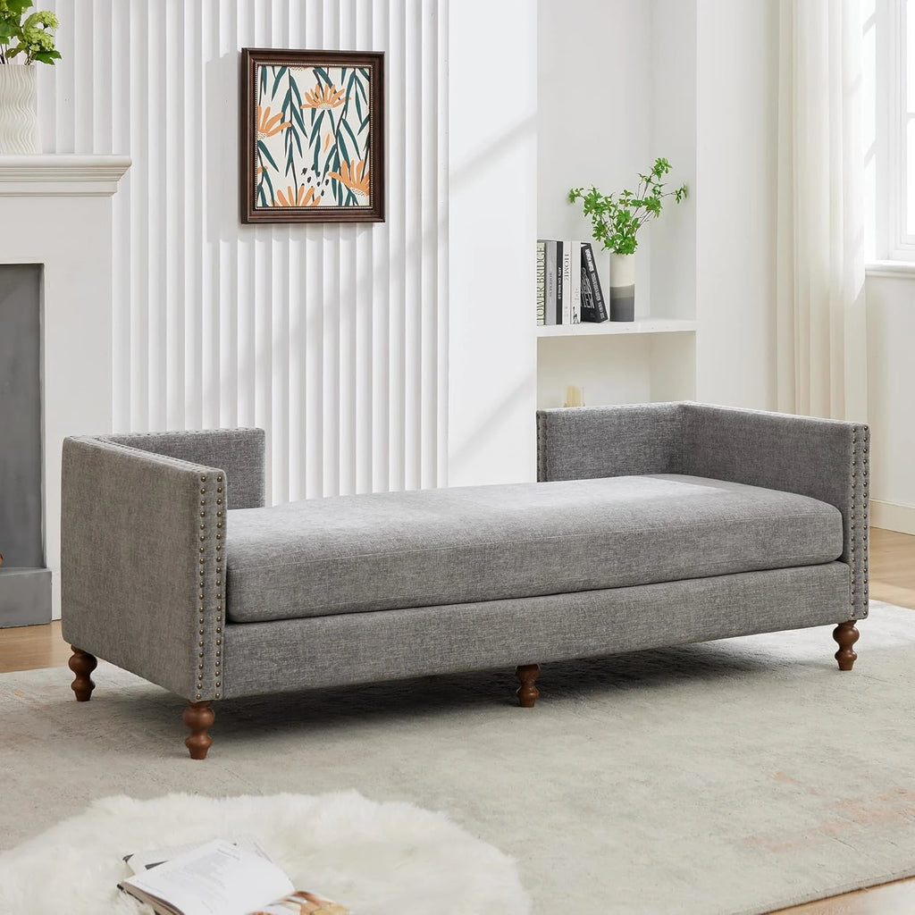 Mid Century Style Grey Chaise Lounge