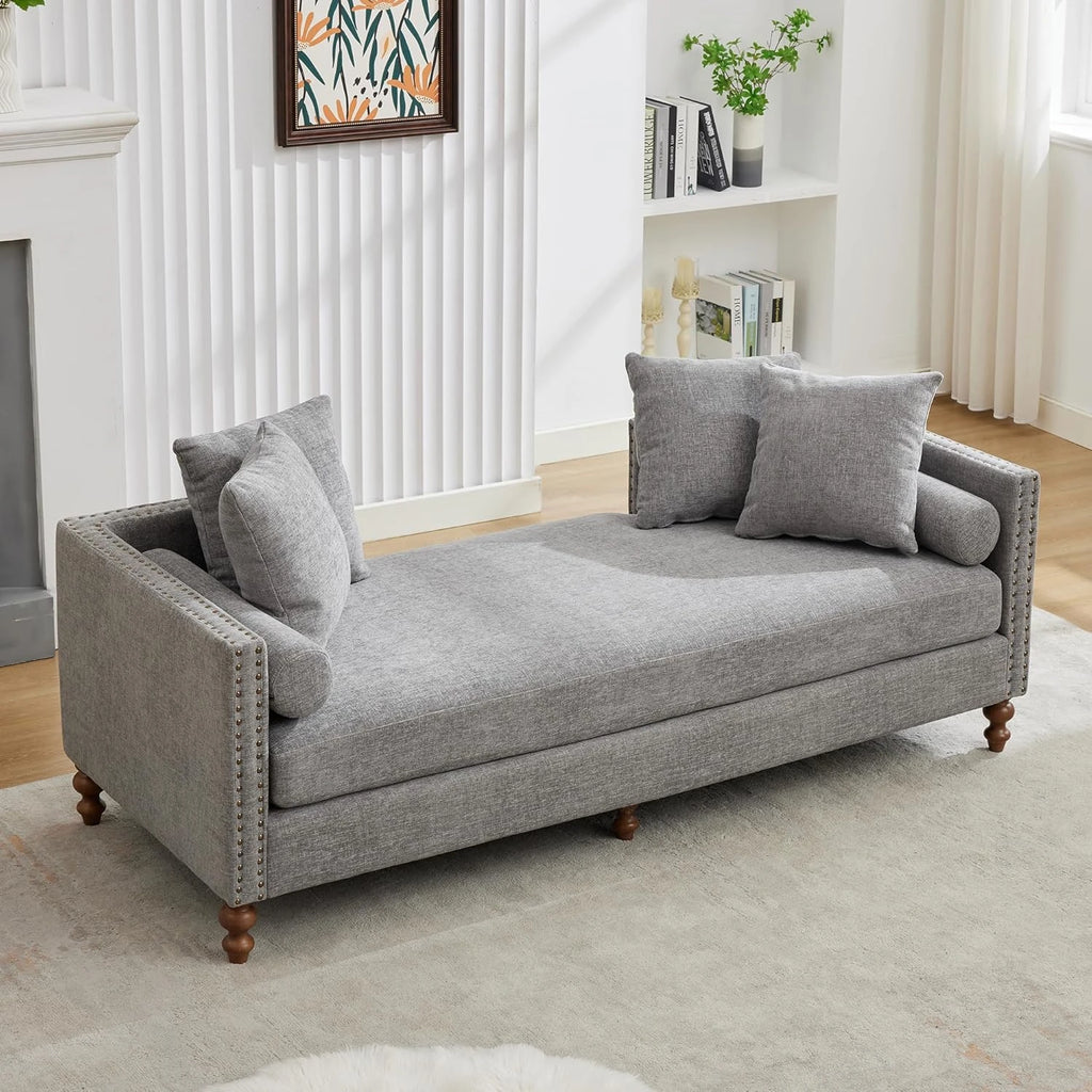 Mid Century Style Grey Chaise Lounge
