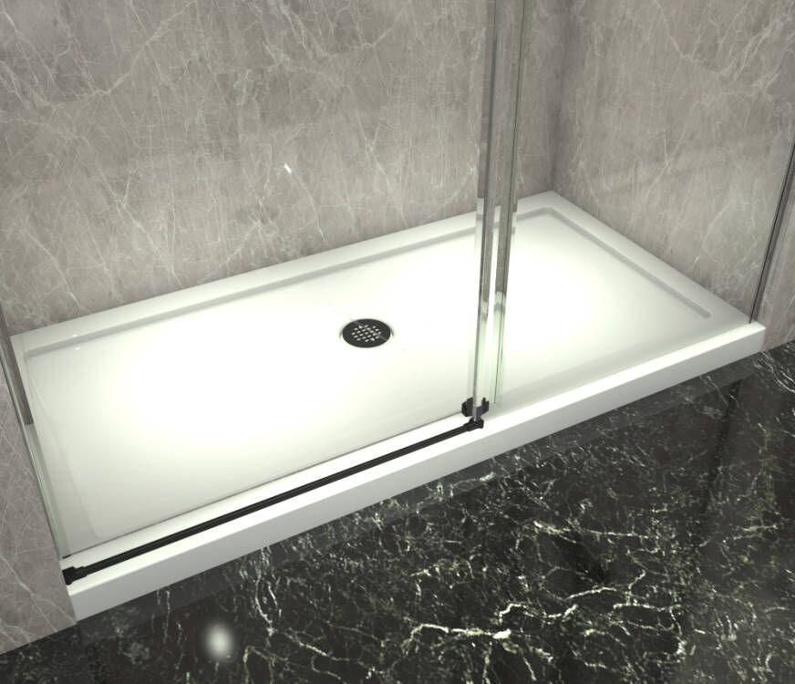 Corner Sliding Shower Door with Matte Black