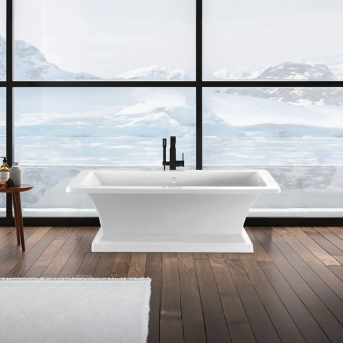 Acrylic Pedestal Freestanding Bathtub in White