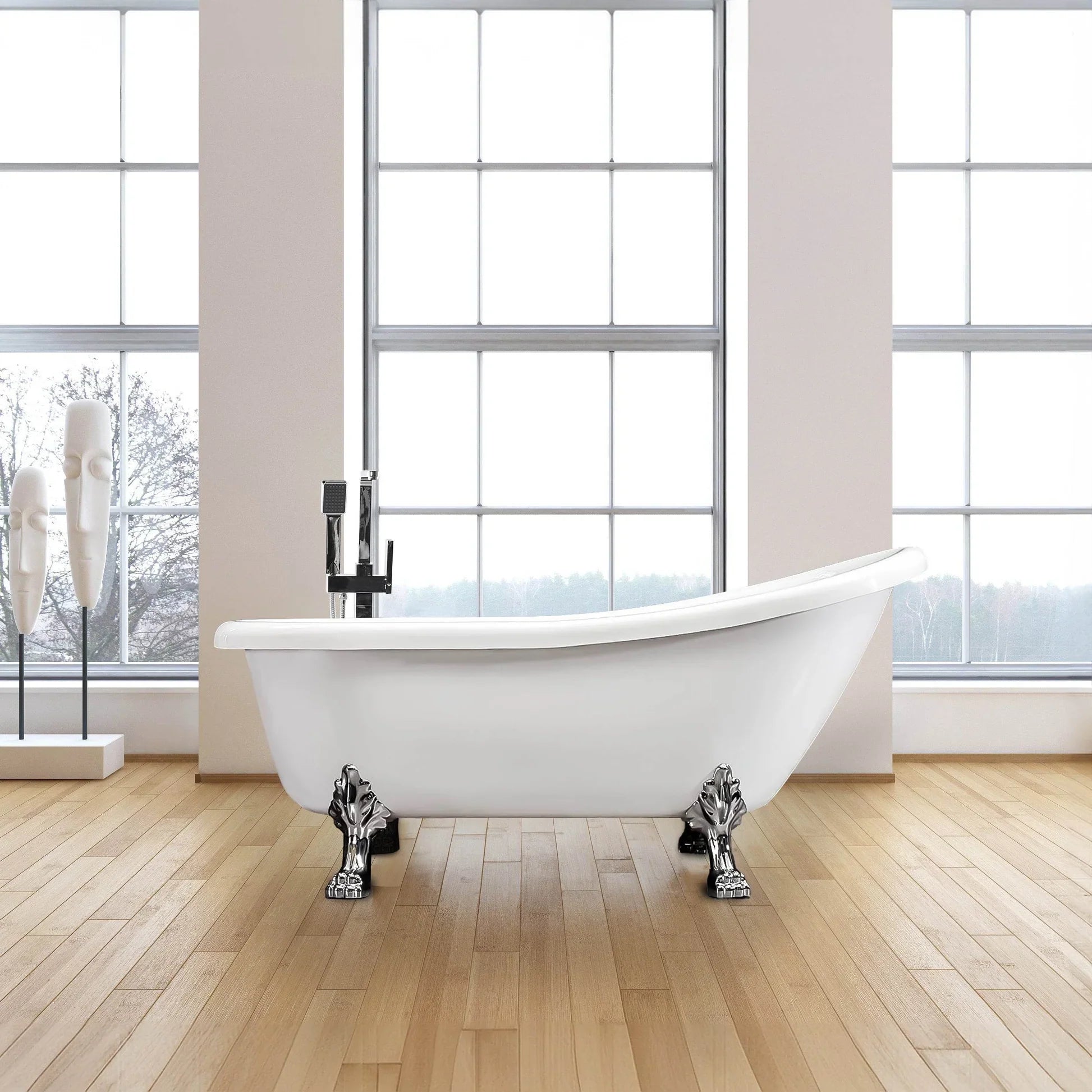Acrylic Claw Foot Oval Tub