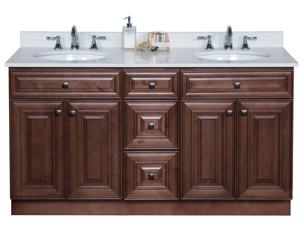 Double Sink Bathroom Vanity in Chocolate