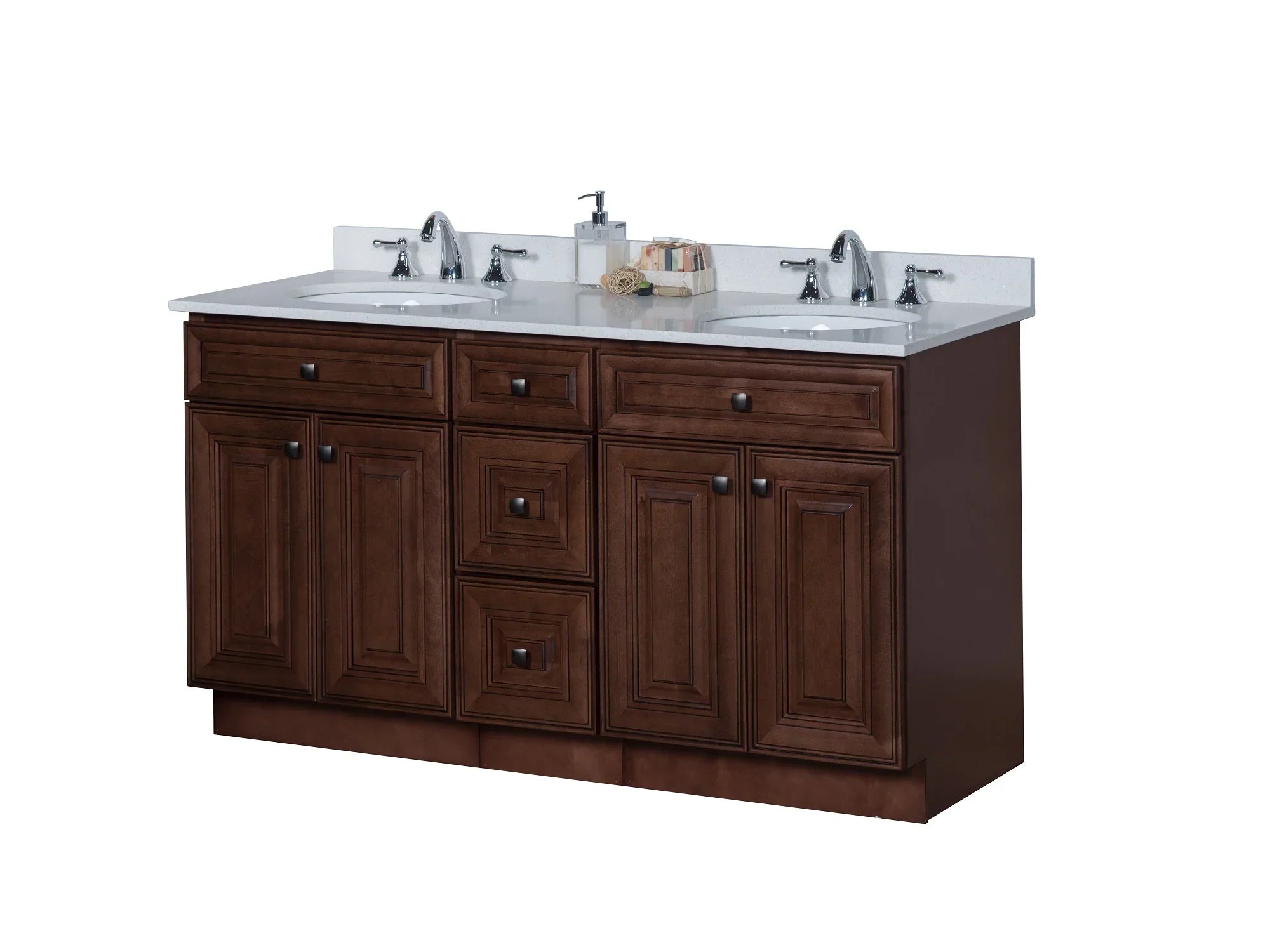 Double Sink Bathroom Vanity in Chocolate