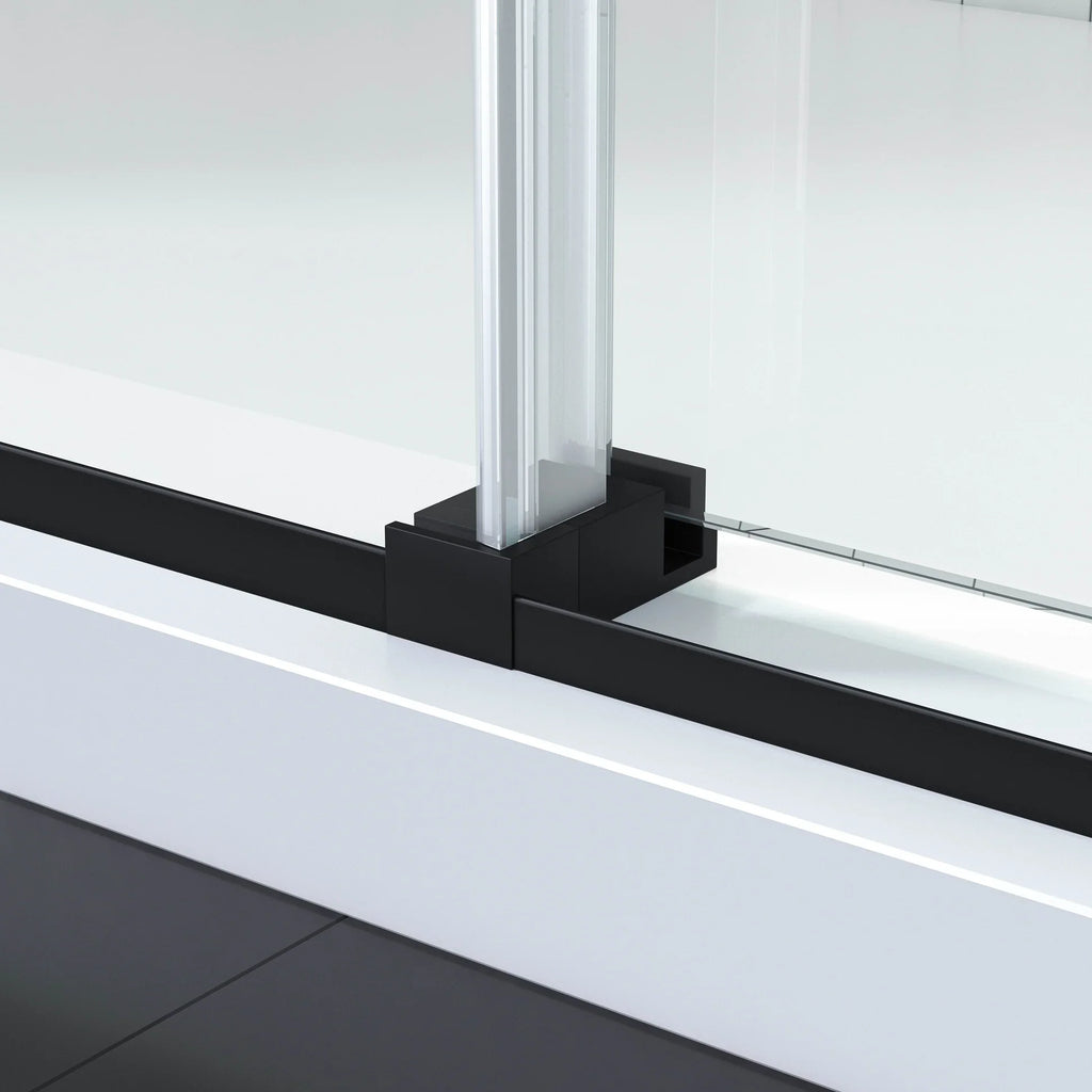 Apollo Frameless Double Roller Shower Door in Black