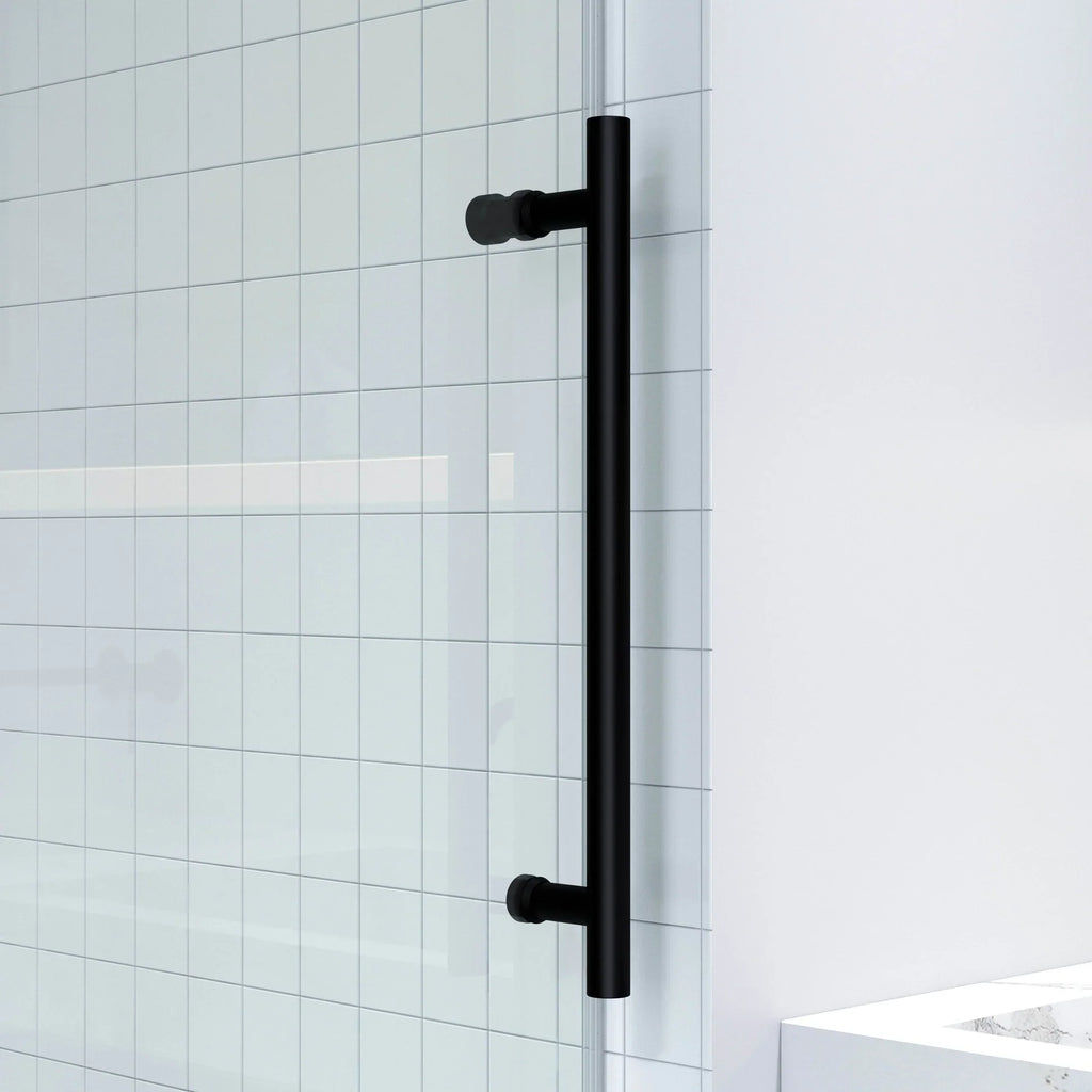 Apollo Frameless Double Roller Shower Door in Black