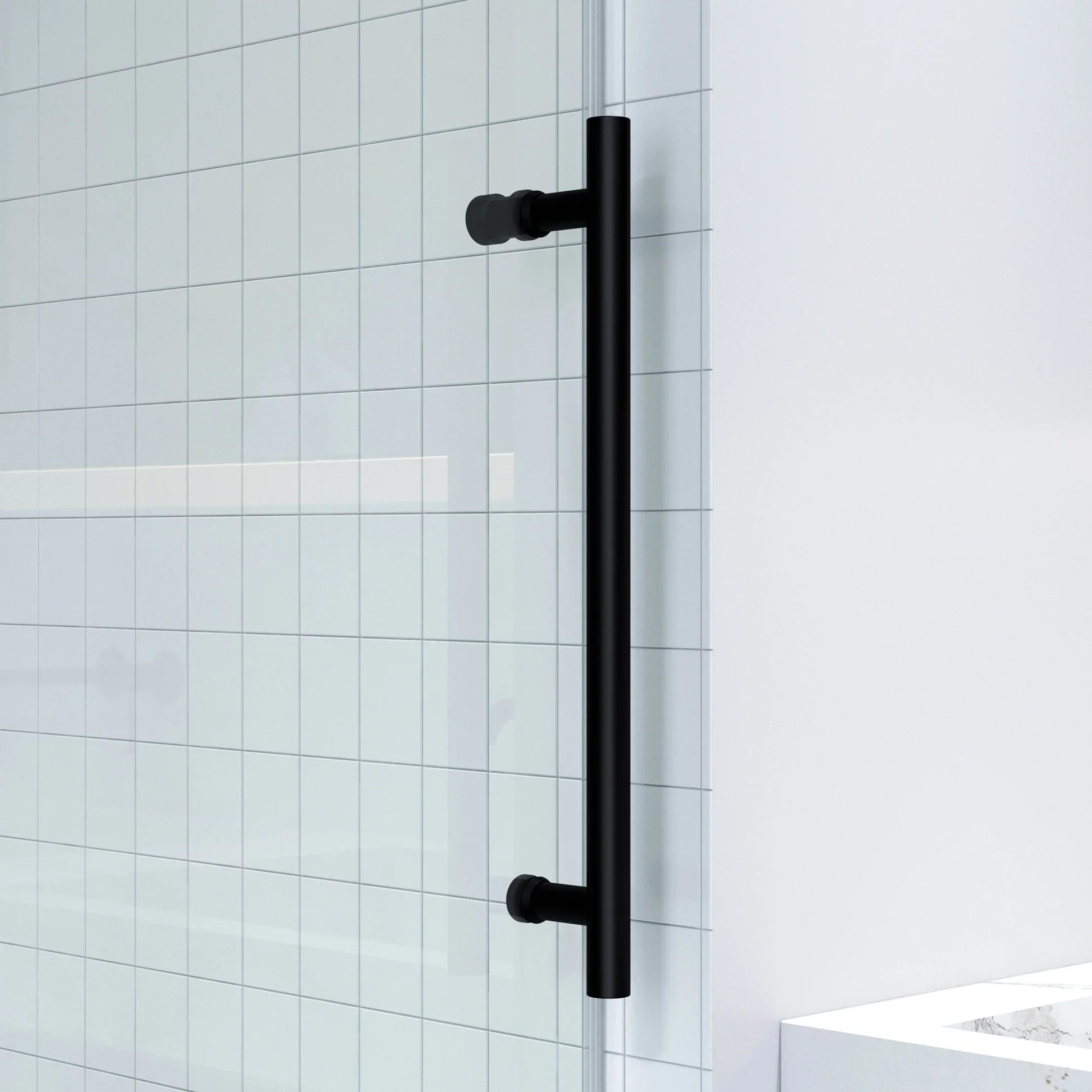Apollo Frameless Double Roller Shower Door in Black