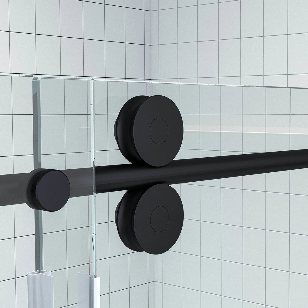 Apollo Frameless Double Roller Shower Door in Black
