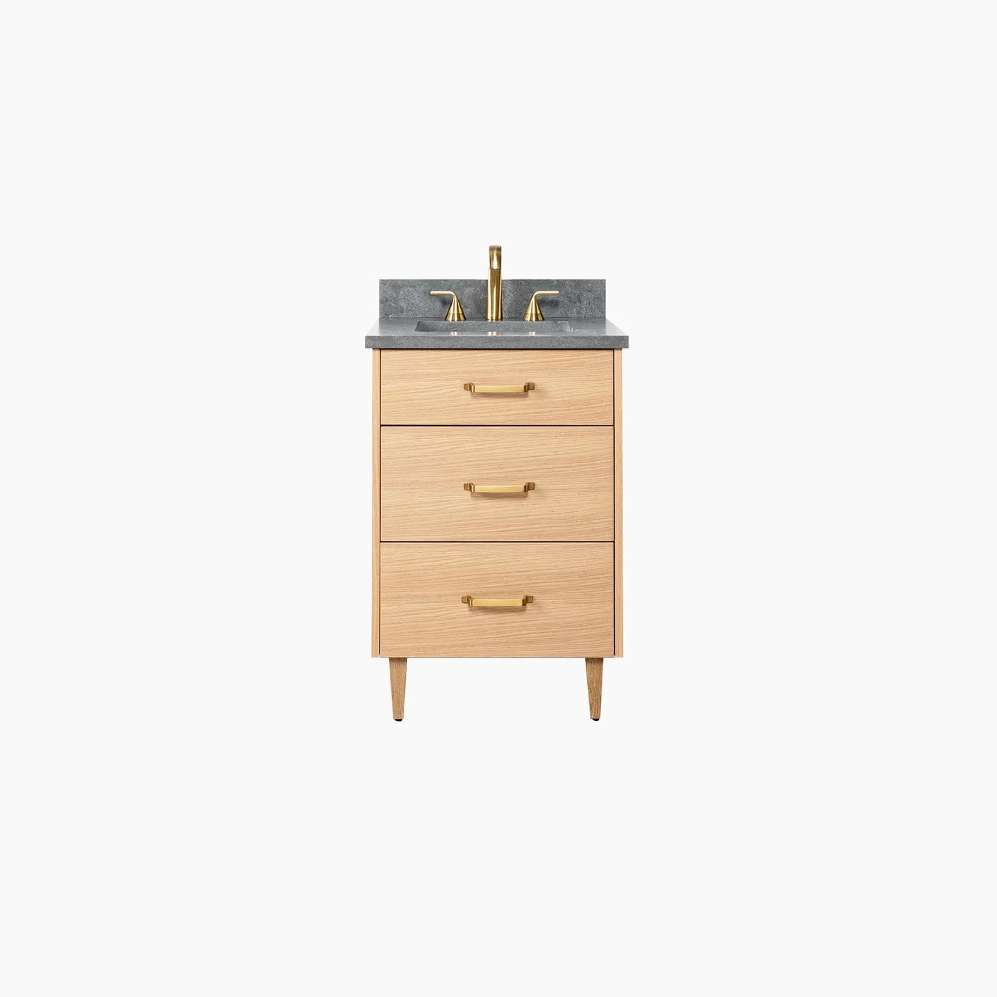 Natural White Oak Bathroom Vanity - All Drawers