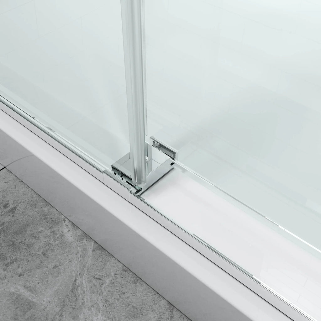 Single Semi-Frameless Shower Door with Clear Glass