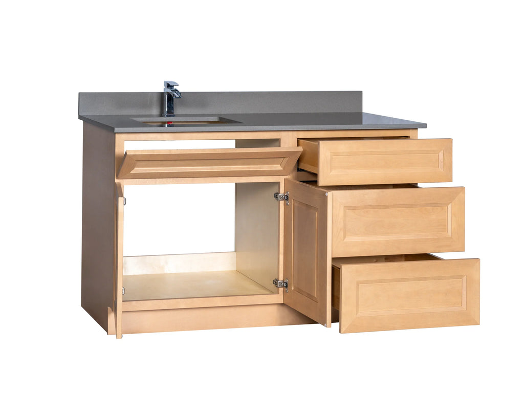 Offset Sink Bathroom Vanity in Timber