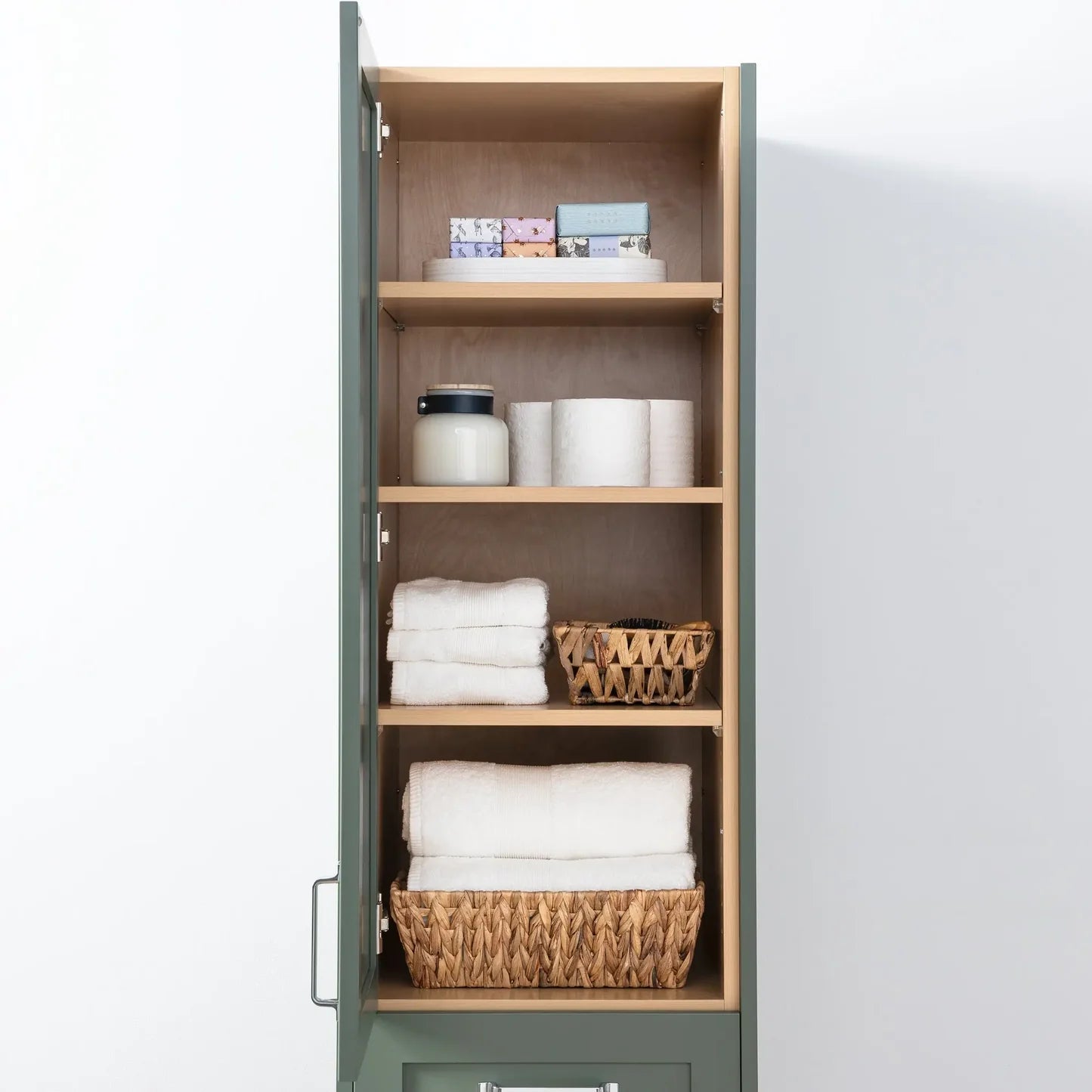 Sage Green Linen Cabinet
