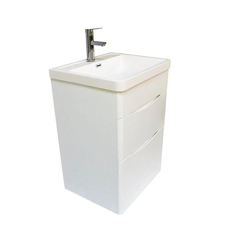 Stockholm Bathroom Vanity in White with Ceramic Vanity Top