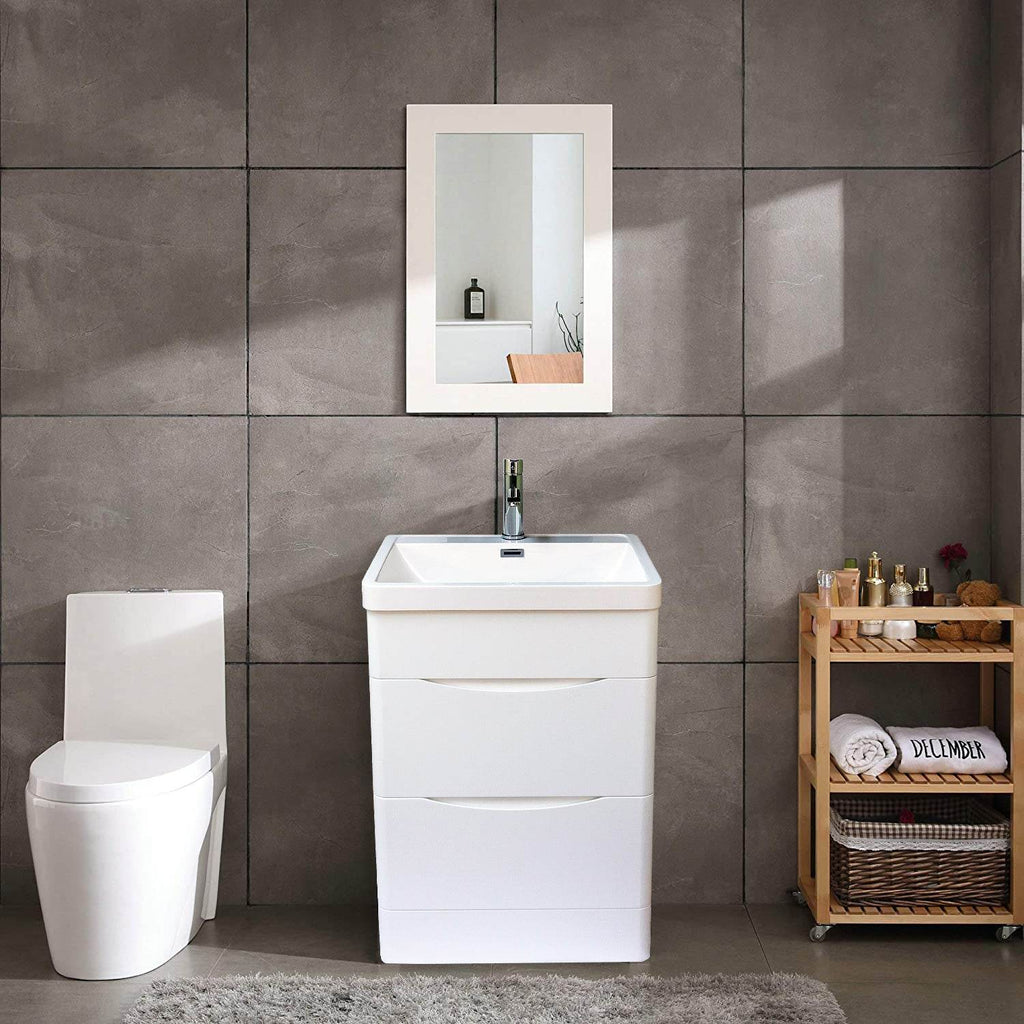 Stockholm Bathroom Vanity in White with Ceramic Vanity Top