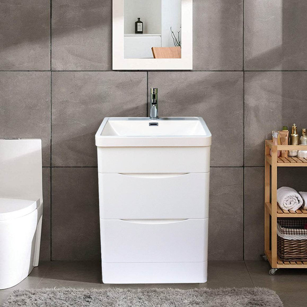 Stockholm Bathroom Vanity in White with Ceramic Vanity Top