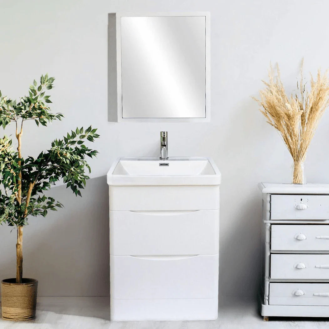 Stockholm Bathroom Vanity in White with Ceramic Vanity Top