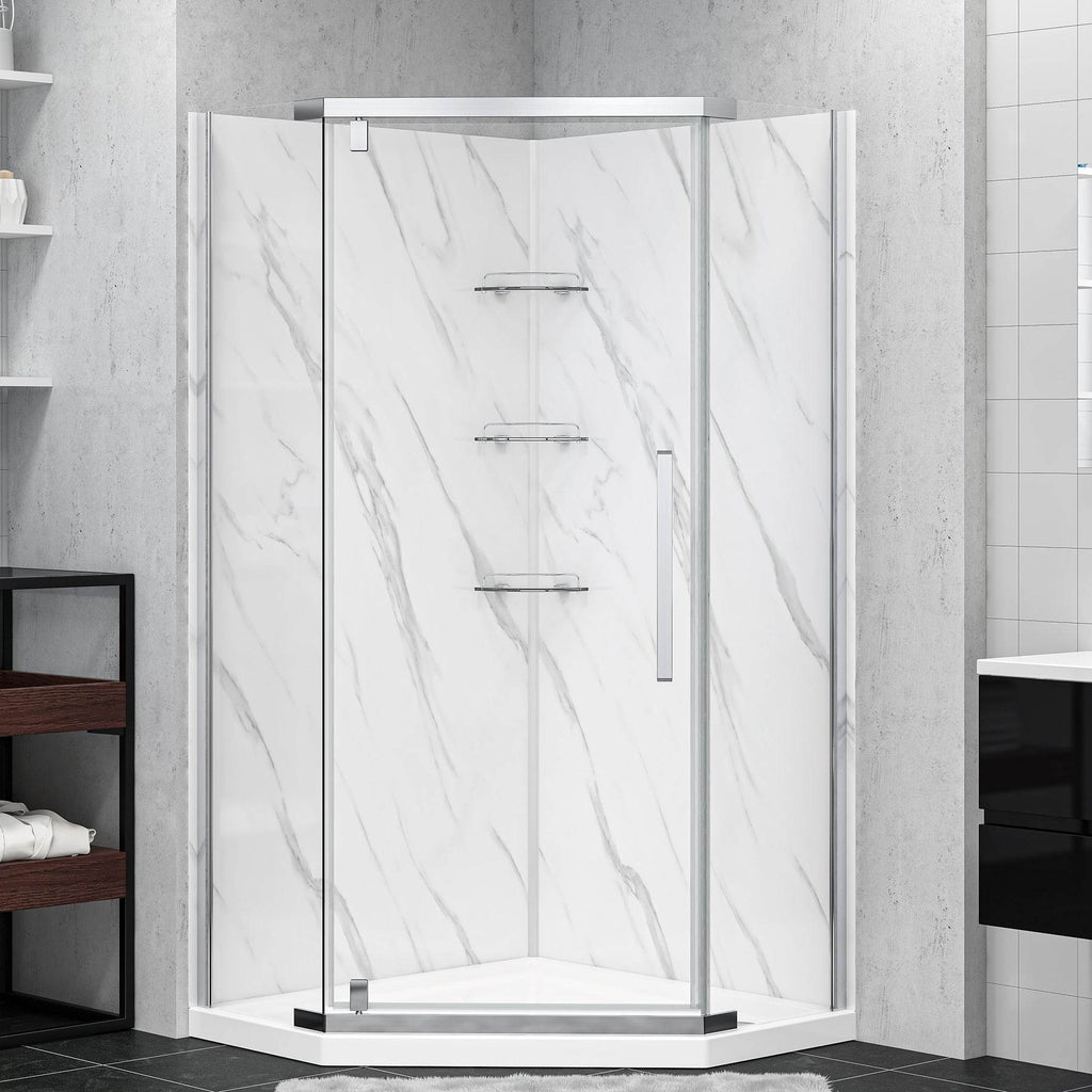 Capri Neo Angle Brushed Nickel Shower Kit