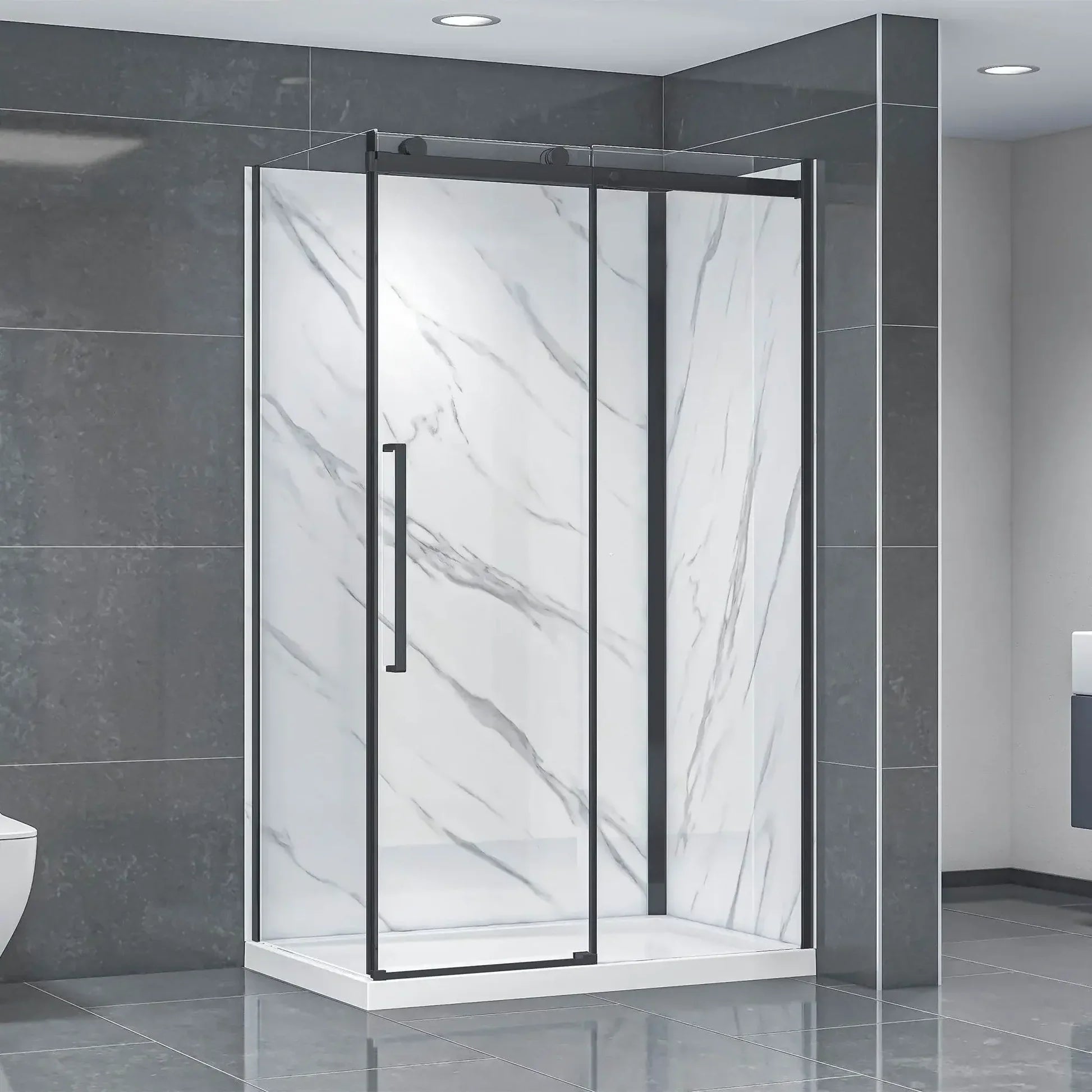 Bristol Rectangular Shower Kit in Black / Chrome / Brushed Nickel