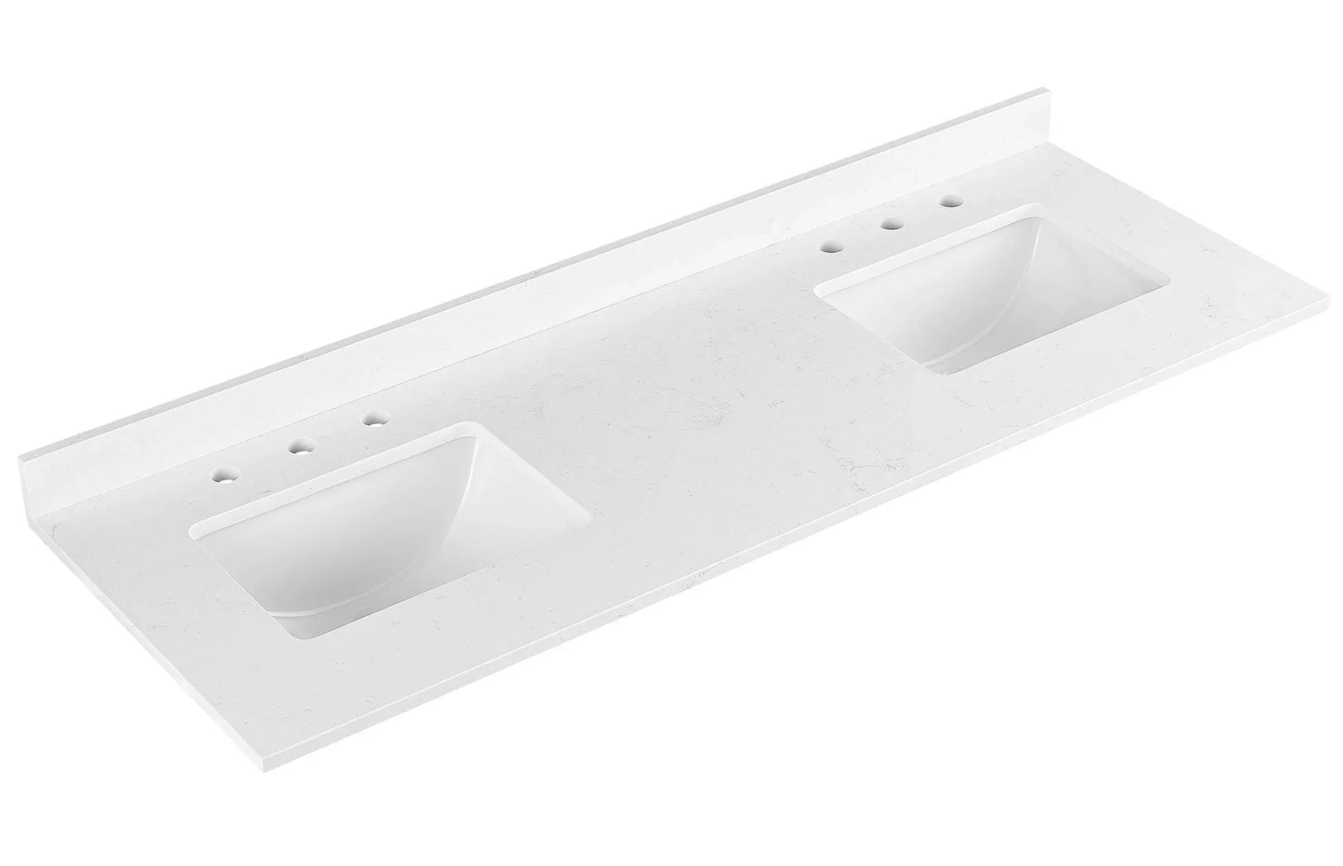 Amalfi Engineered Marble Vanity Top with Rectangular 2x Undermount Bowls