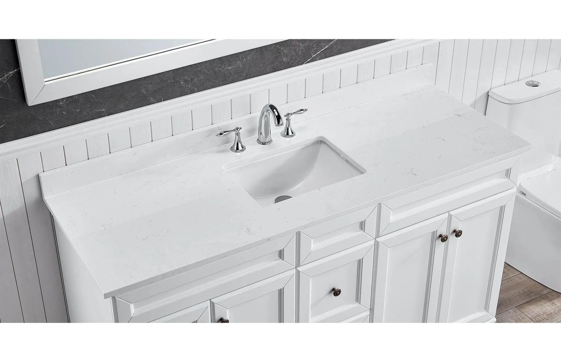 Amalfi Engineered Marble Vanity Top with Rectangular Undermount Bowl