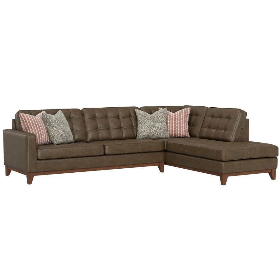 Modern Tufted Sectional - Brown