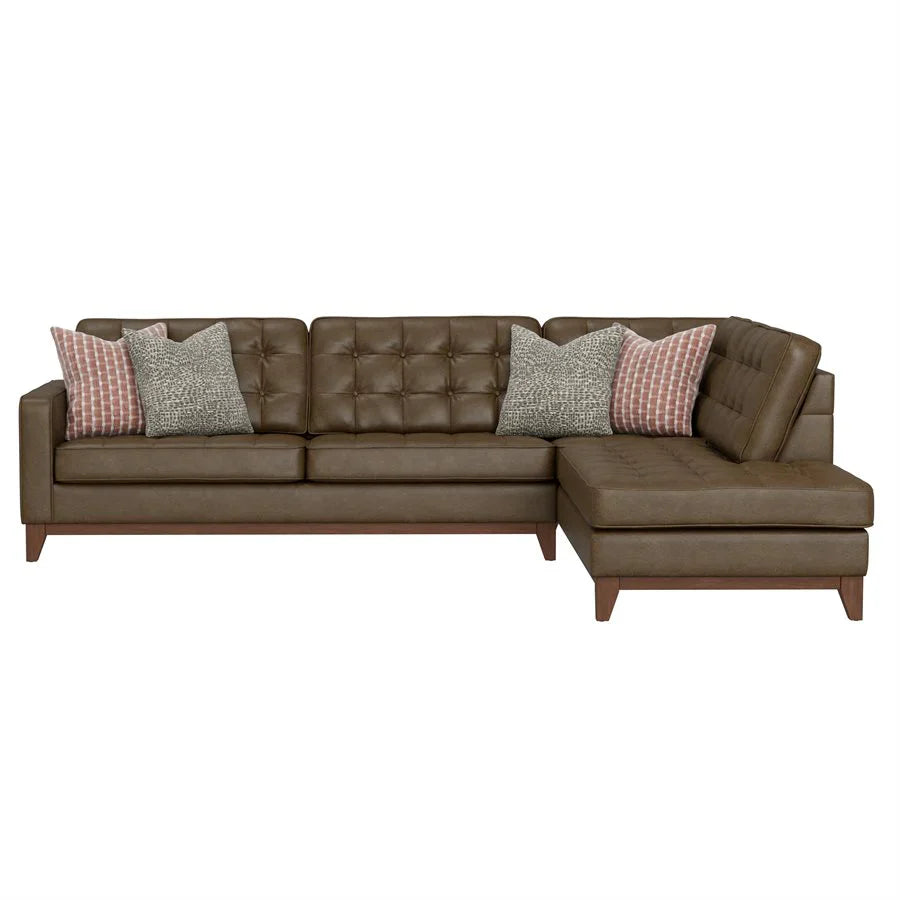 Modern Tufted Sectional - Brown