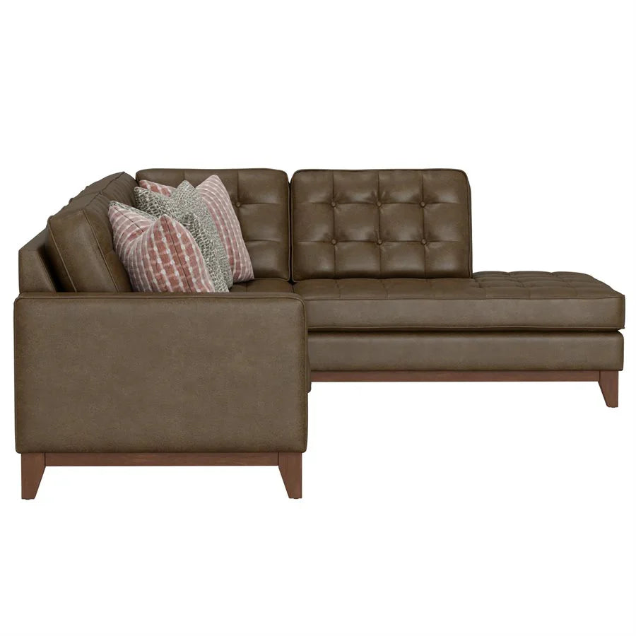 Modern Tufted Sectional - Brown