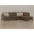 Modern Tufted Sectional - Brown